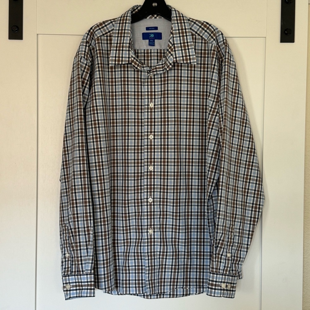 Egara plaid long sleeve dress shirt